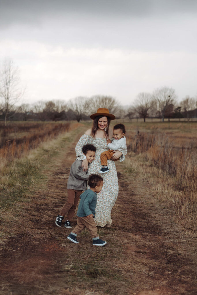 Atlanta newborn photographer Kristina Svirskaite, owner of Kristina SV Photography, with her sons