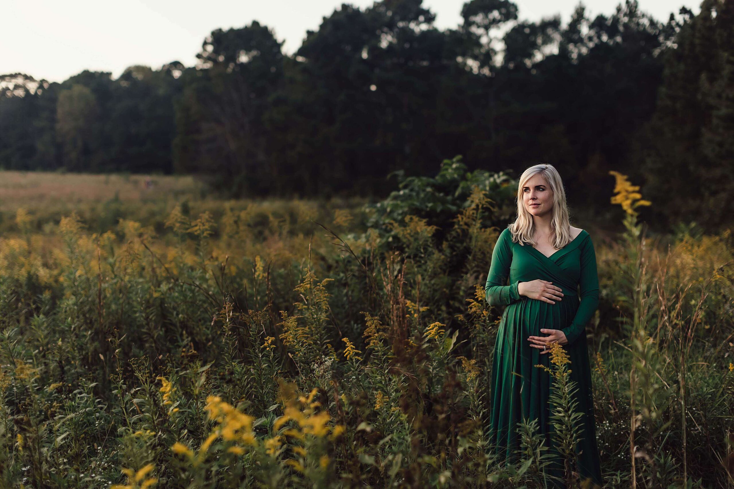 Expectant mom thinking about prenatal acupuncture services in Atlanta.